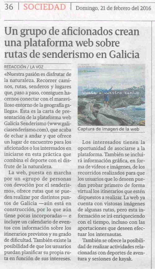 La Voz, 21 febreiro 2016